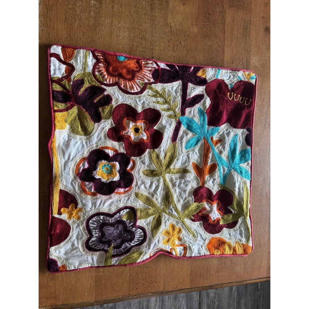 Pier one floral pillow cover 17x17